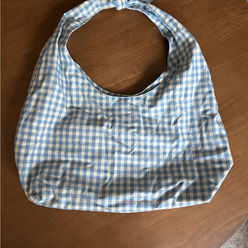 Blue Gingham Shoulder Bag